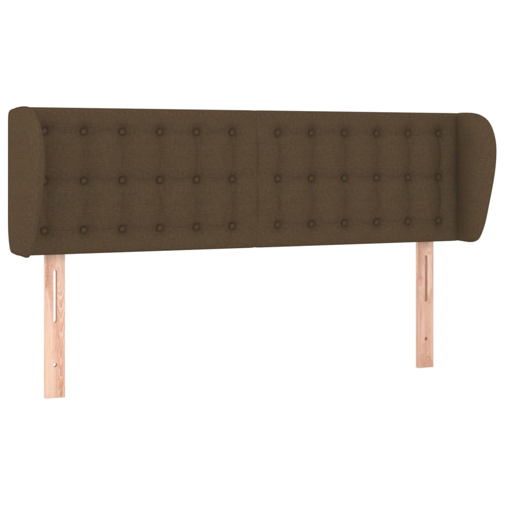 Tête de lit avec oreilles Marron foncé 147x23x78/88 cm Tissu Têtes et pieds de lit vidaXL   