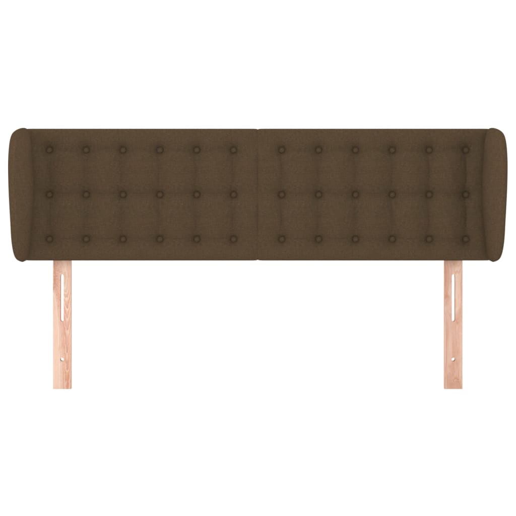 Tête de lit avec oreilles Marron foncé 147x23x78/88 cm Tissu Têtes et pieds de lit vidaXL   