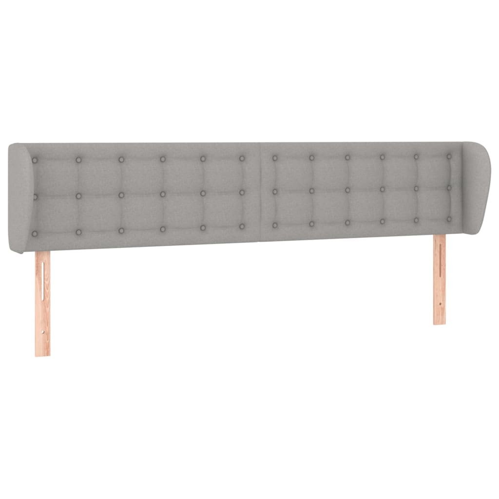 Tête de lit avec oreilles Gris clair 163x23x78/88 cm Tissu Têtes et pieds de lit vidaXL   