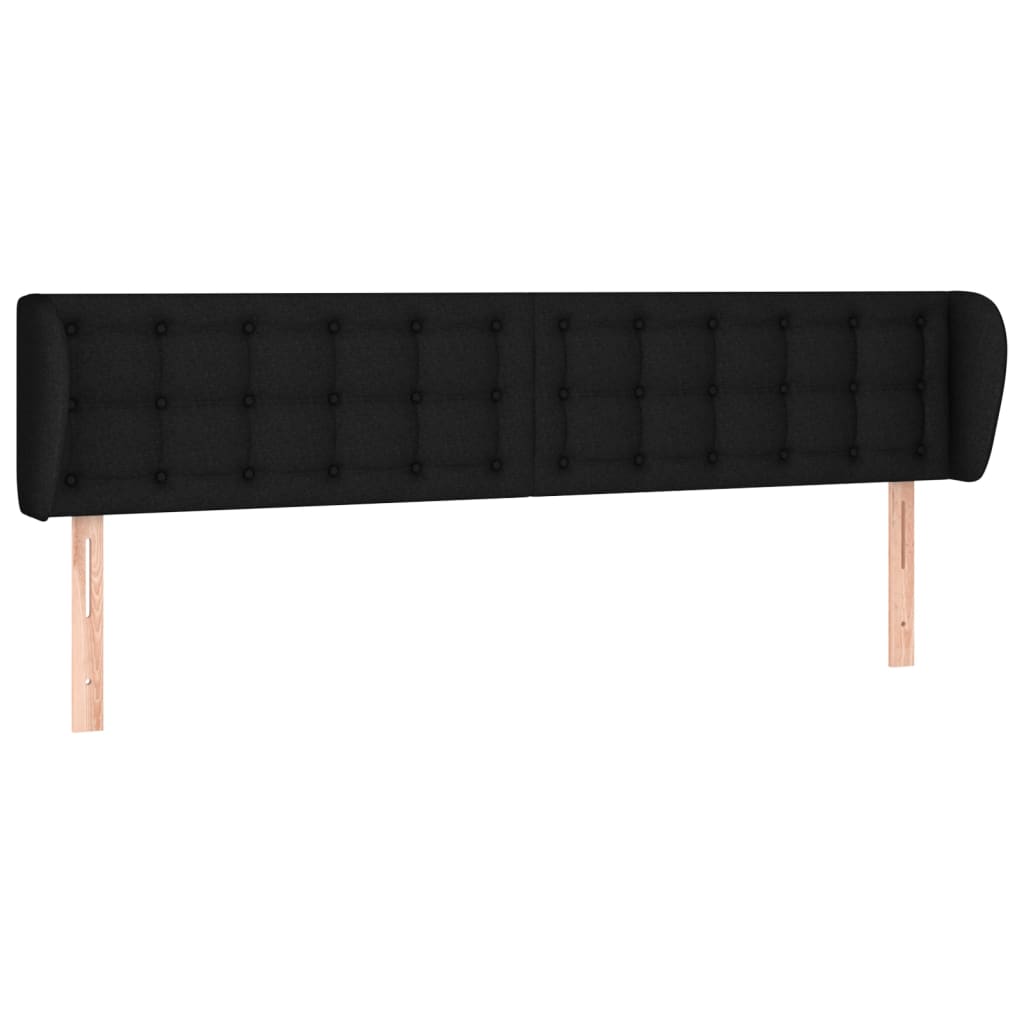 Tête de lit avec oreilles Noir 163x23x78/88 cm Tissu Têtes et pieds de lit vidaXL   