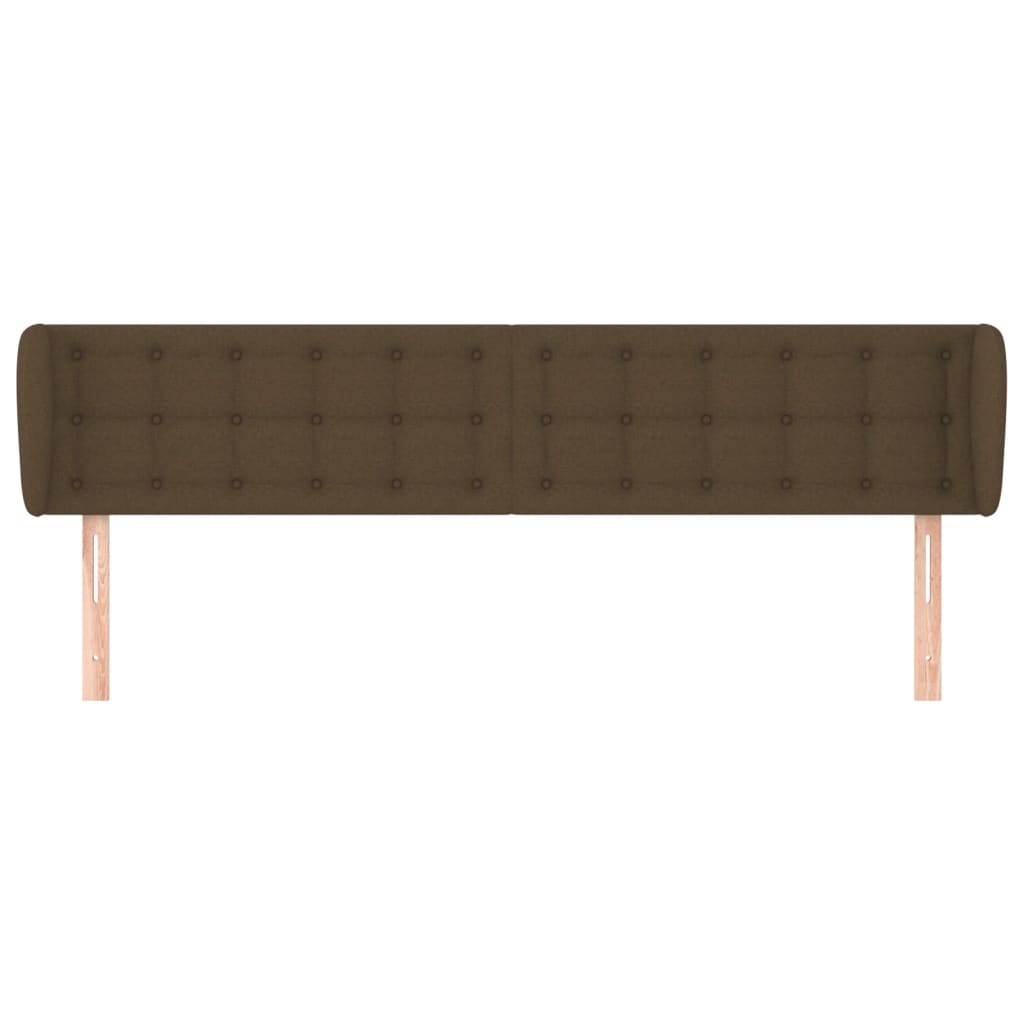 Tête de lit avec oreilles Marron foncé 183x23x78/88 cm Tissu Têtes et pieds de lit vidaXL   