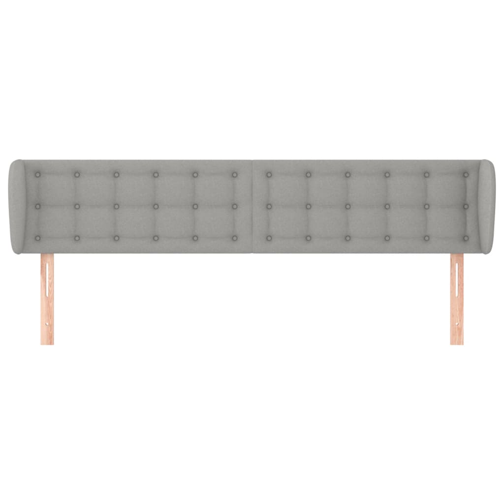 Tête de lit avec oreilles Gris clair 203x23x78/88 cm Tissu Têtes et pieds de lit vidaXL   