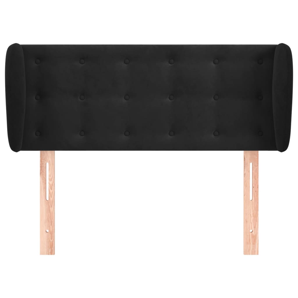 Tête de lit avec oreilles Noir 93x23x78/88 cm Velours Têtes et pieds de lit vidaXL   