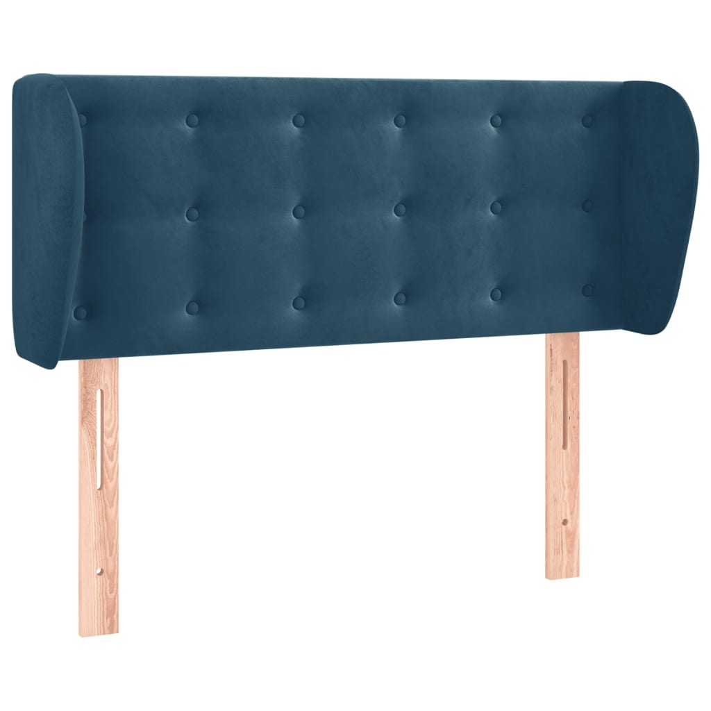 Tête de lit avec oreilles Bleu foncé 93x23x78/88 cm Velours Têtes et pieds de lit vidaXL   