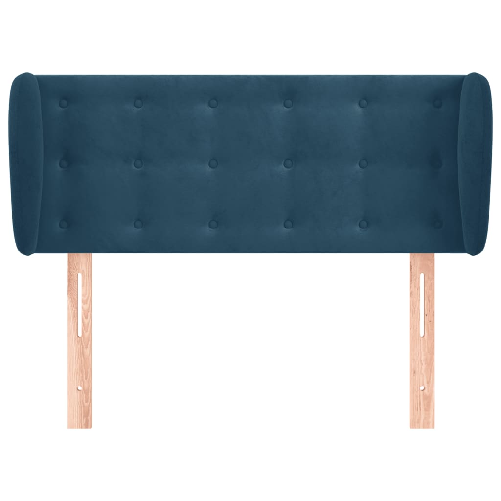 Tête de lit avec oreilles Bleu foncé 93x23x78/88 cm Velours Têtes et pieds de lit vidaXL   