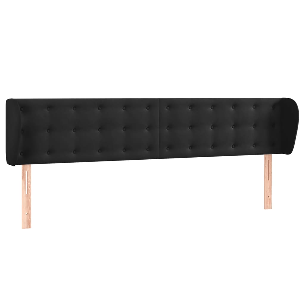 Tête de lit avec oreilles Noir 183x23x78/88 cm Velours Têtes et pieds de lit vidaXL   