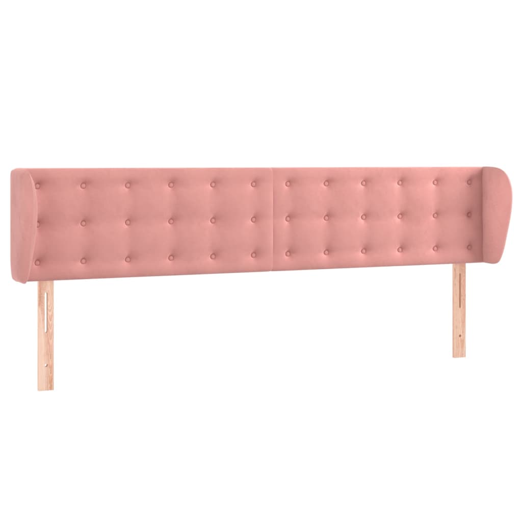 Tête de lit avec oreilles Rose 203x23x78/88 cm Velours Têtes et pieds de lit vidaXL   