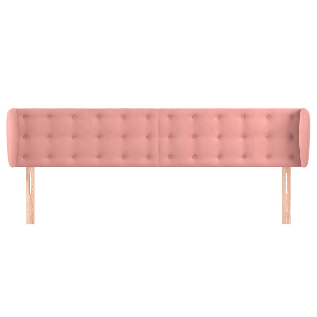 Tête de lit avec oreilles Rose 203x23x78/88 cm Velours Têtes et pieds de lit vidaXL   