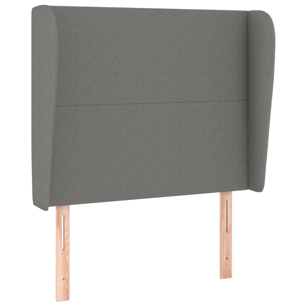 Tête de lit avec oreilles Gris foncé 83x23x118/128 cm Tissu Têtes et pieds de lit vidaXL   