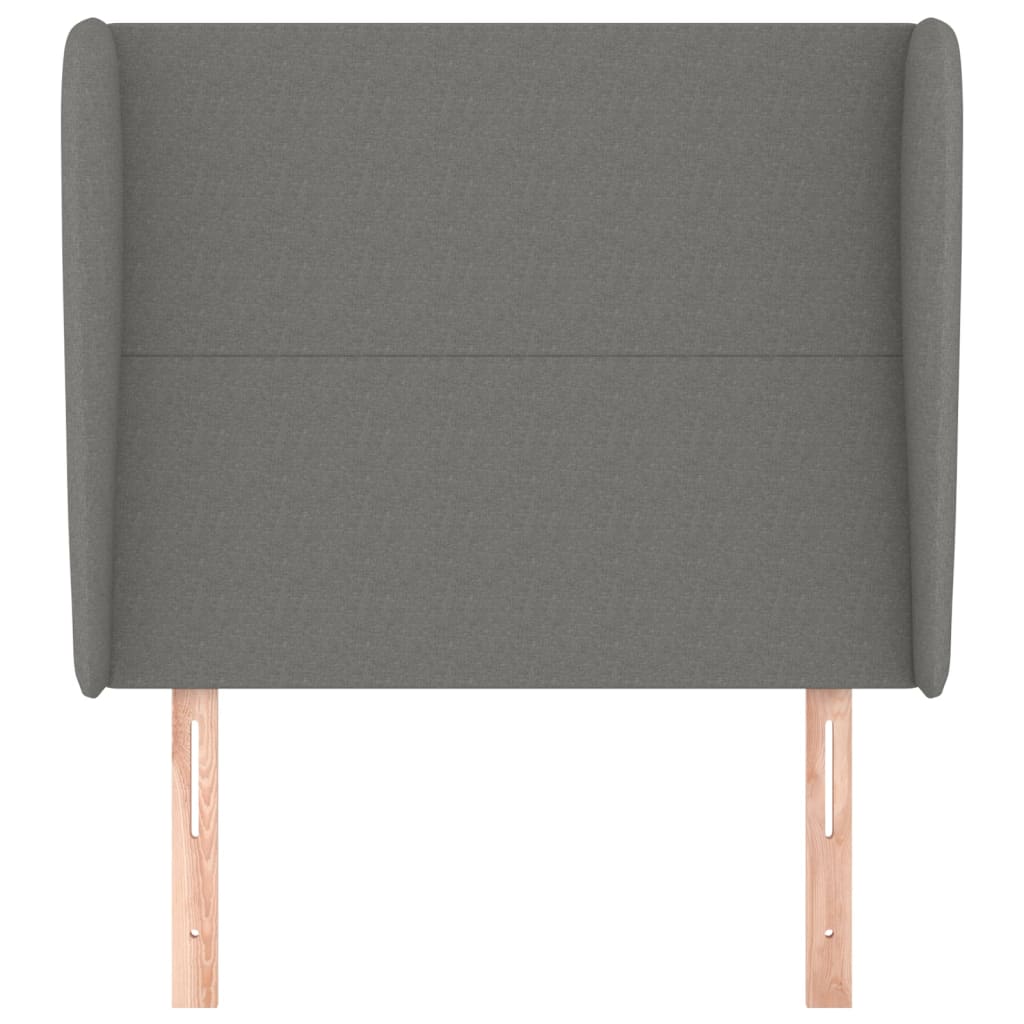 Tête de lit avec oreilles Gris foncé 83x23x118/128 cm Tissu Têtes et pieds de lit vidaXL   