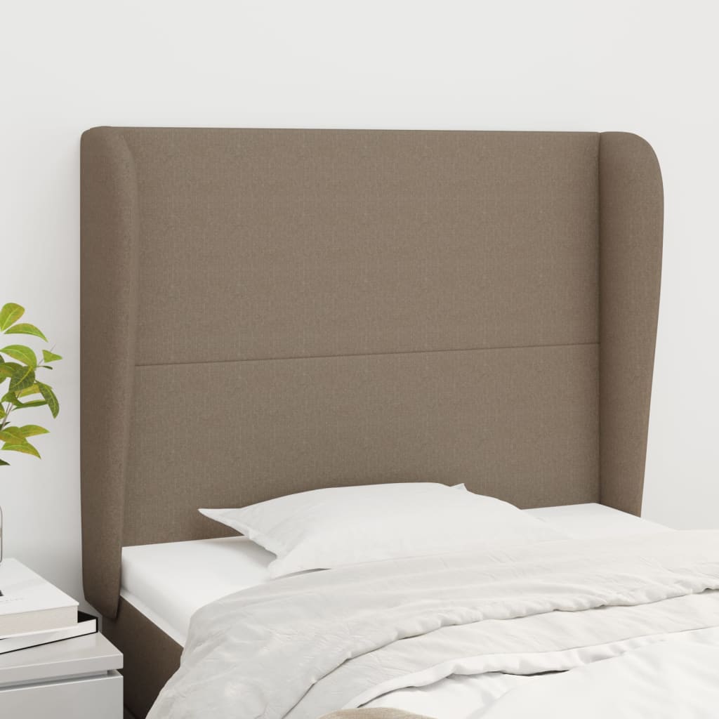 Tête de lit avec oreilles Taupe 83x23x118/128 cm Tissu Têtes et pieds de lit vidaXL   