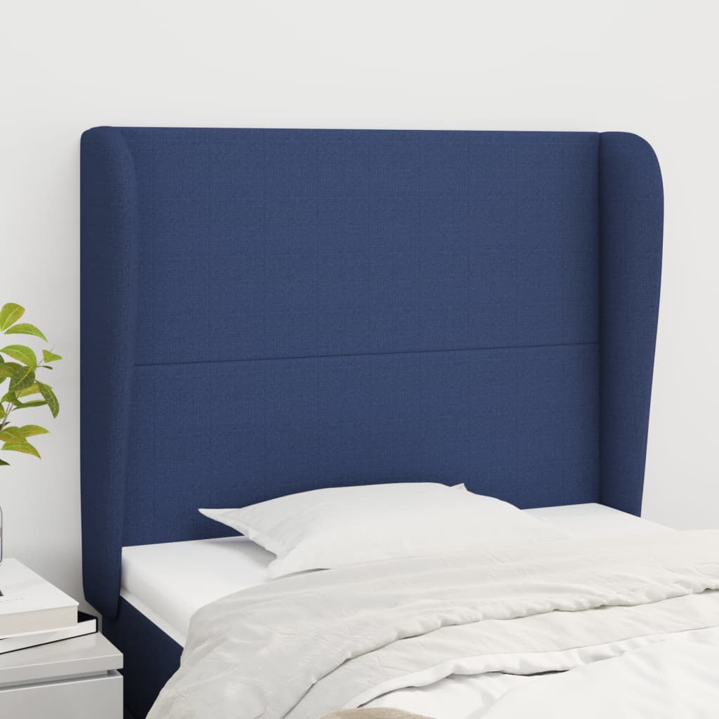 Tête de lit avec oreilles Bleu 83x23x118/128 cm Tissu Têtes et pieds de lit vidaXL   