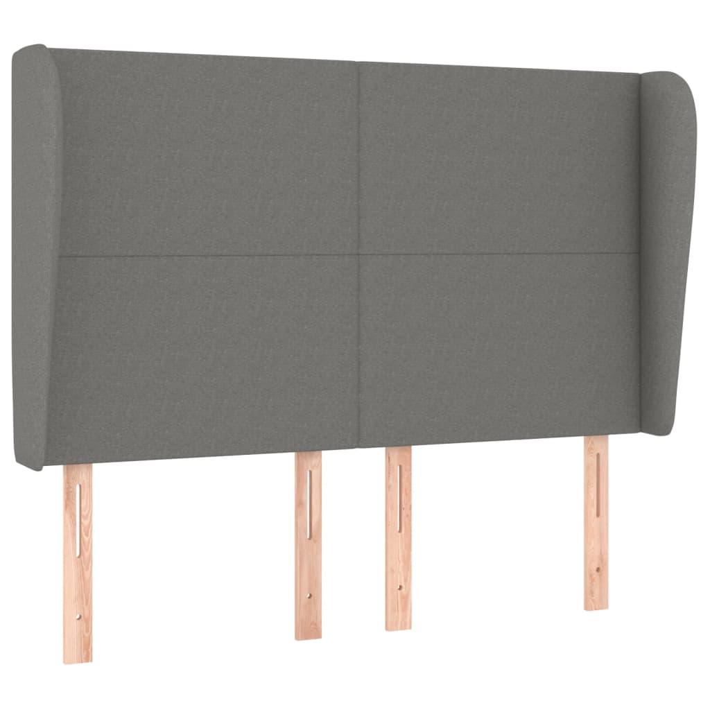 Tête de lit avec oreilles Gris foncé 147x23x118/128 cm Tissu Têtes et pieds de lit vidaXL   