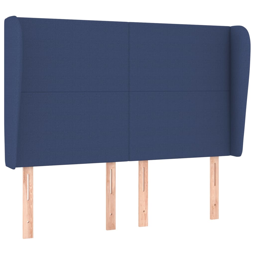 Tête de lit avec oreilles Bleu 147x23x118/128 cm Tissu Têtes et pieds de lit vidaXL   