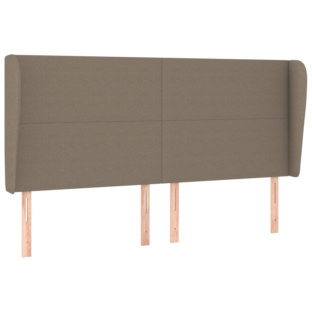 Tête de lit avec oreilles Taupe 163x23x118/128 cm Tissu Têtes et pieds de lit vidaXL   