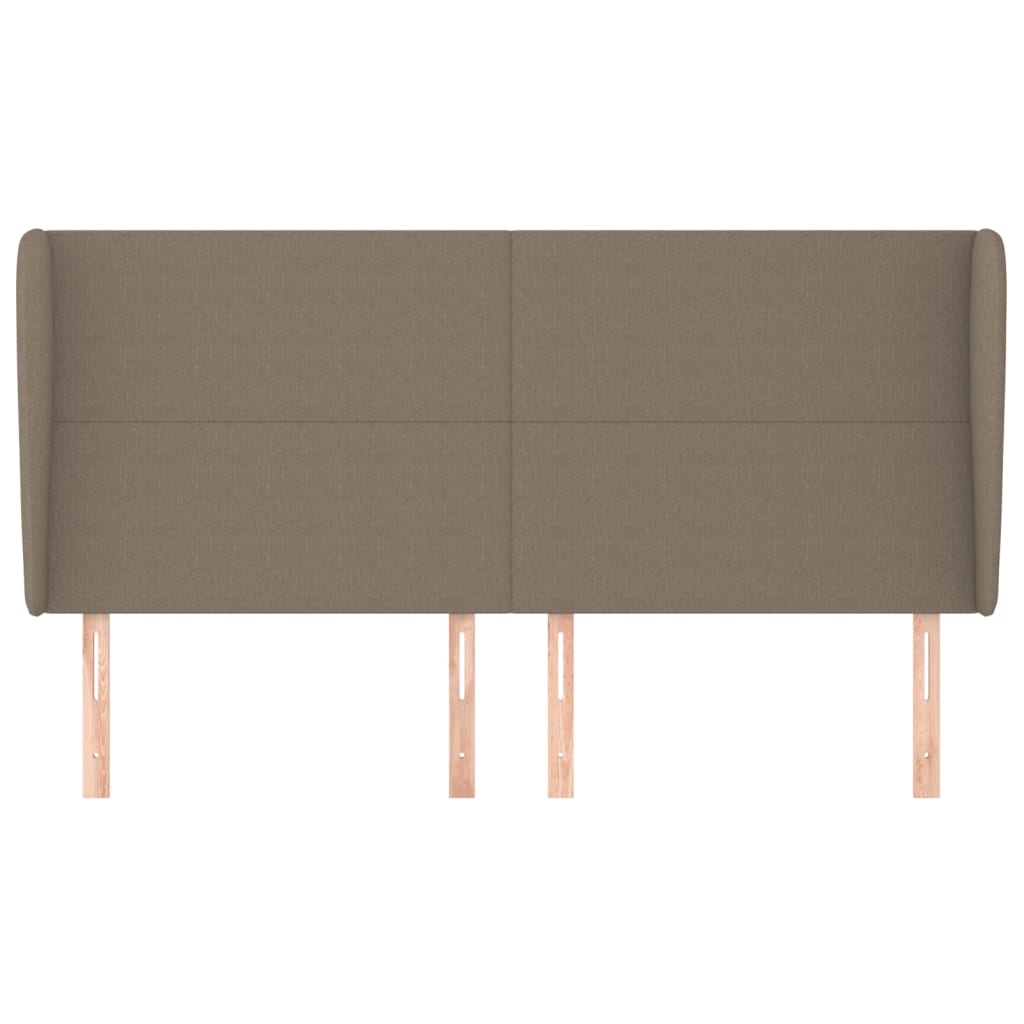 Tête de lit avec oreilles Taupe 163x23x118/128 cm Tissu Têtes et pieds de lit vidaXL   