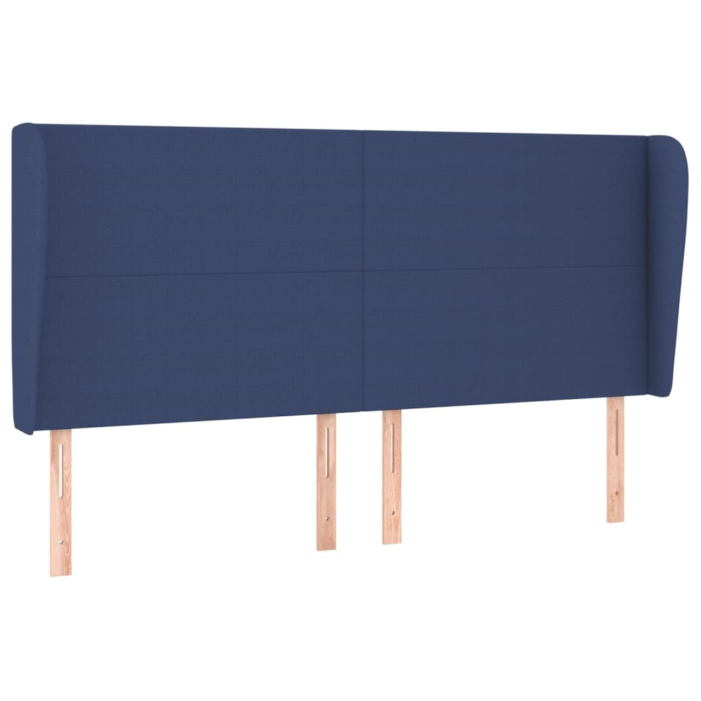 Tête de lit avec oreilles Bleu 203x23x118/128 cm Tissu Têtes et pieds de lit vidaXL   