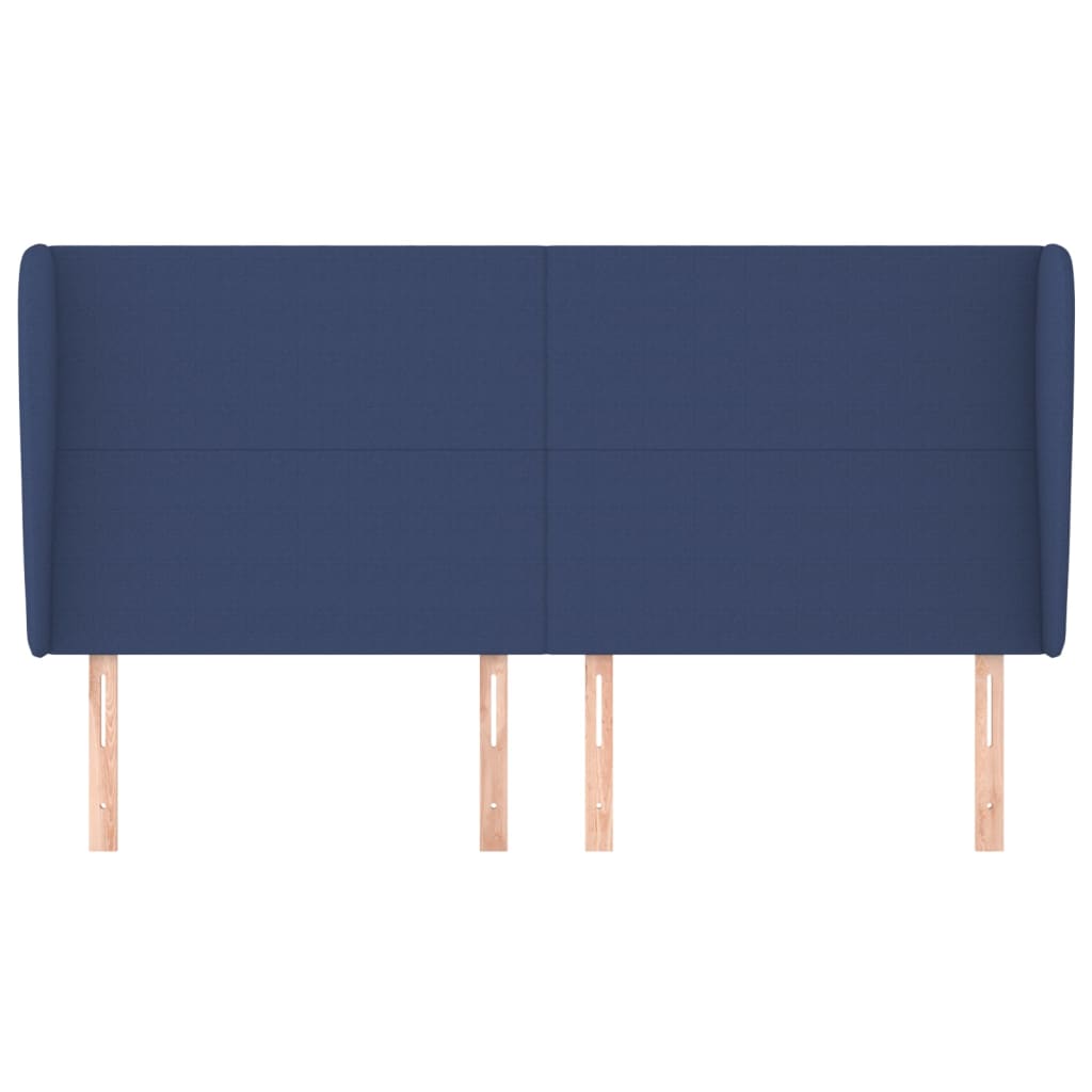 Tête de lit avec oreilles Bleu 203x23x118/128 cm Tissu Têtes et pieds de lit vidaXL   