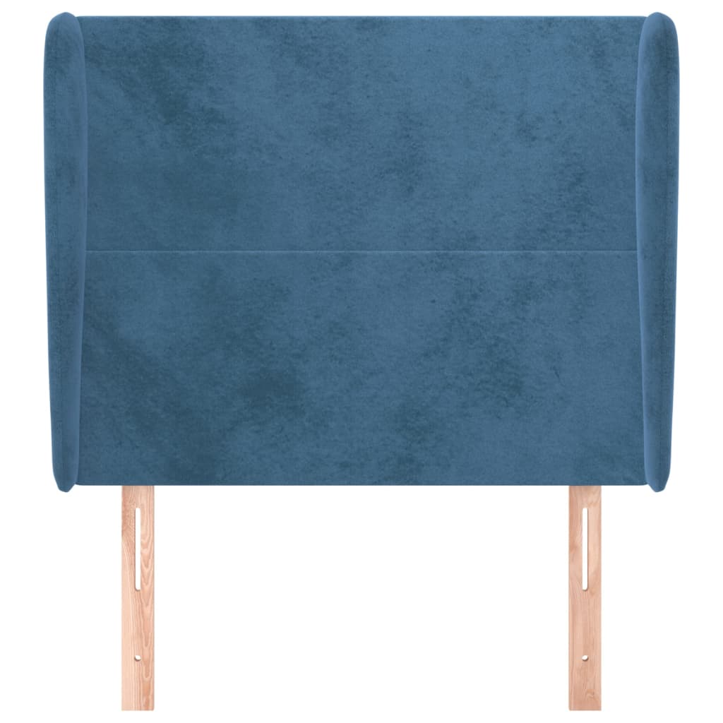 Tête de lit avec oreilles Bleu foncé 93x23x118/128 cm Velours Têtes et pieds de lit vidaXL   