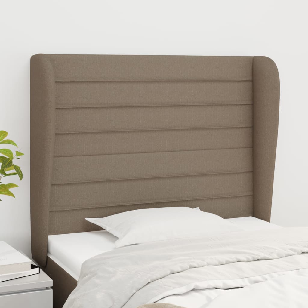 Tête de lit avec oreilles Taupe 83x23x118/128 cm Tissu Têtes et pieds de lit vidaXL   