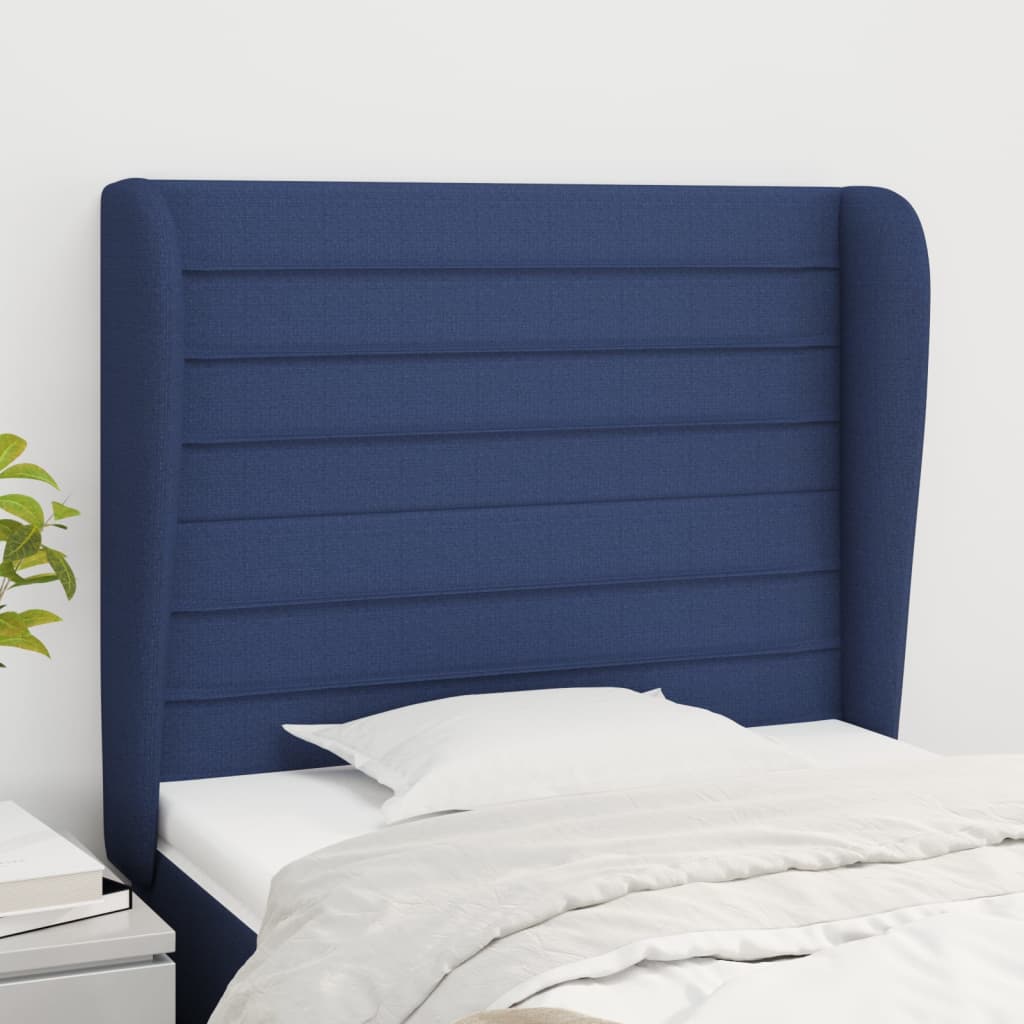 Tête de lit avec oreilles Bleu 83x23x118/128 cm Tissu Têtes et pieds de lit vidaXL   