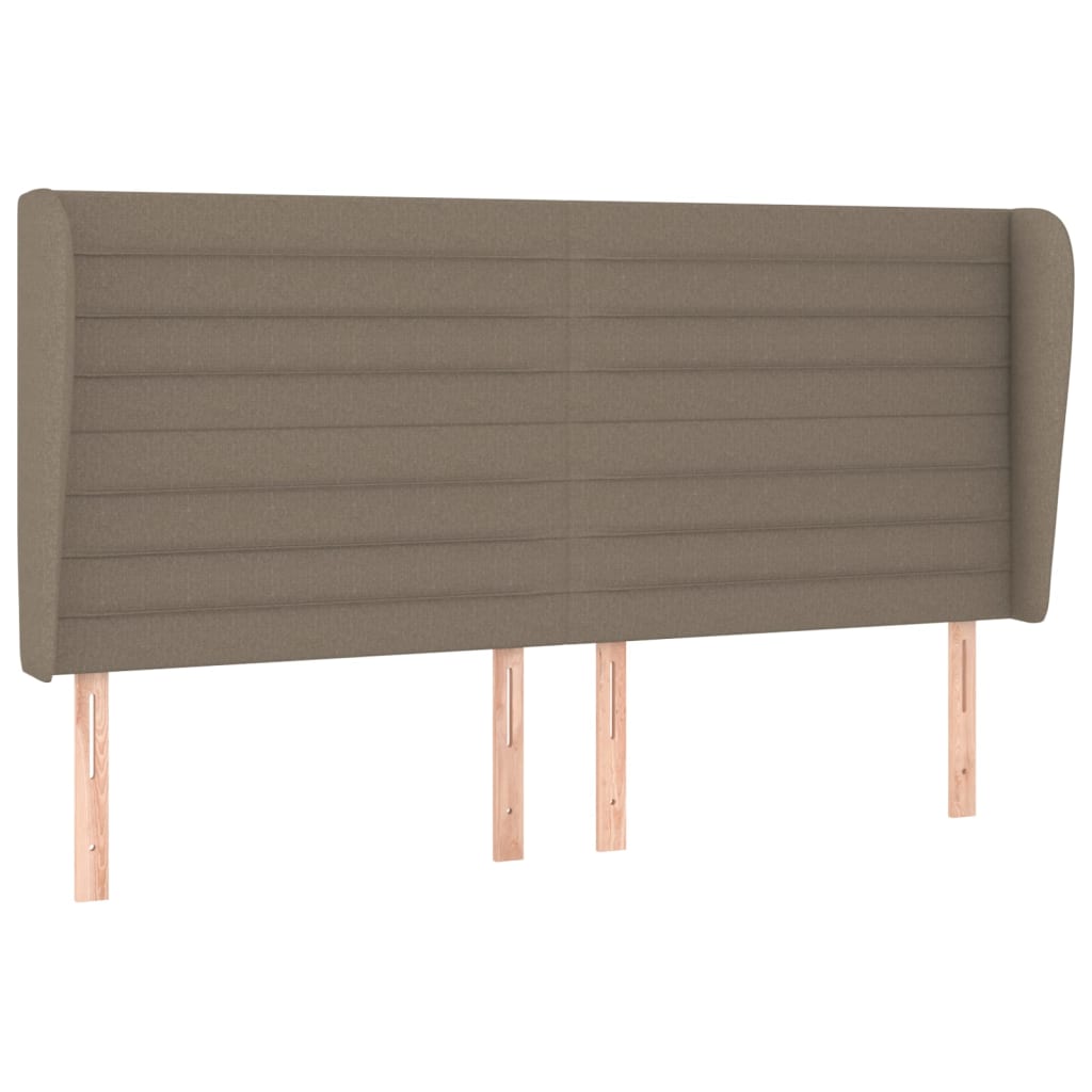 Tête de lit avec oreilles Taupe 163x23x118/128 cm Tissu Têtes et pieds de lit vidaXL   