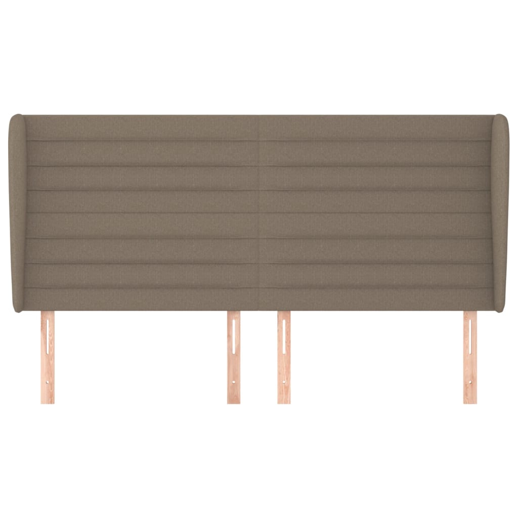 Tête de lit avec oreilles Taupe 163x23x118/128 cm Tissu Têtes et pieds de lit vidaXL   