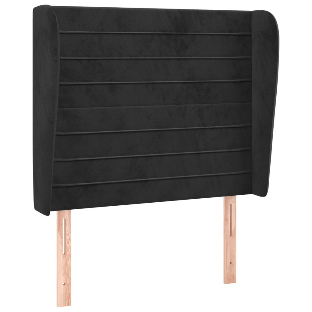 Tête de lit avec oreilles Noir 83x23x118/128 cm Velours Têtes et pieds de lit vidaXL   