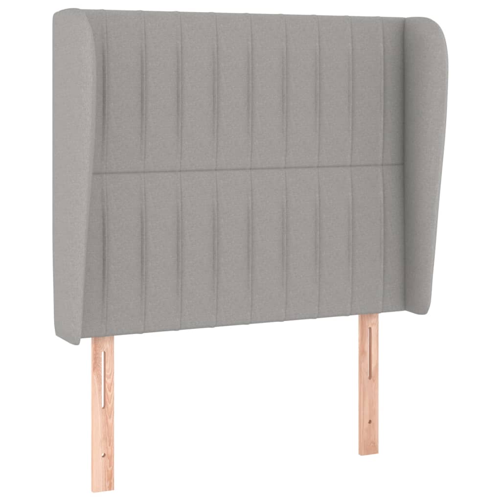 Tête de lit avec oreilles Gris clair 93x23x118/128 cm Tissu Têtes et pieds de lit vidaXL   