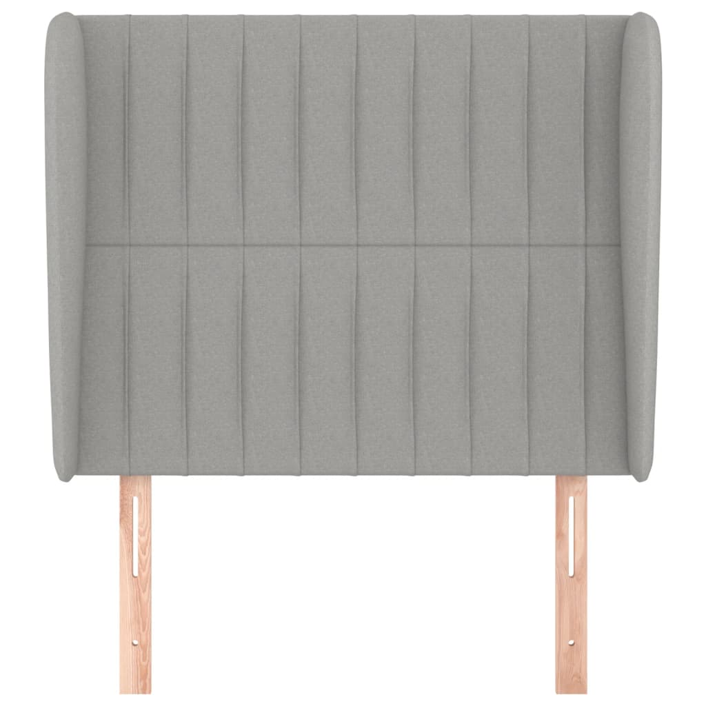 Tête de lit avec oreilles Gris clair 93x23x118/128 cm Tissu Têtes et pieds de lit vidaXL   