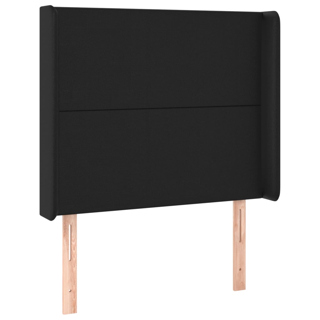 Tête de lit avec oreilles Noir 93x16x118/128 cm Similicuir Têtes et pieds de lit vidaXL   