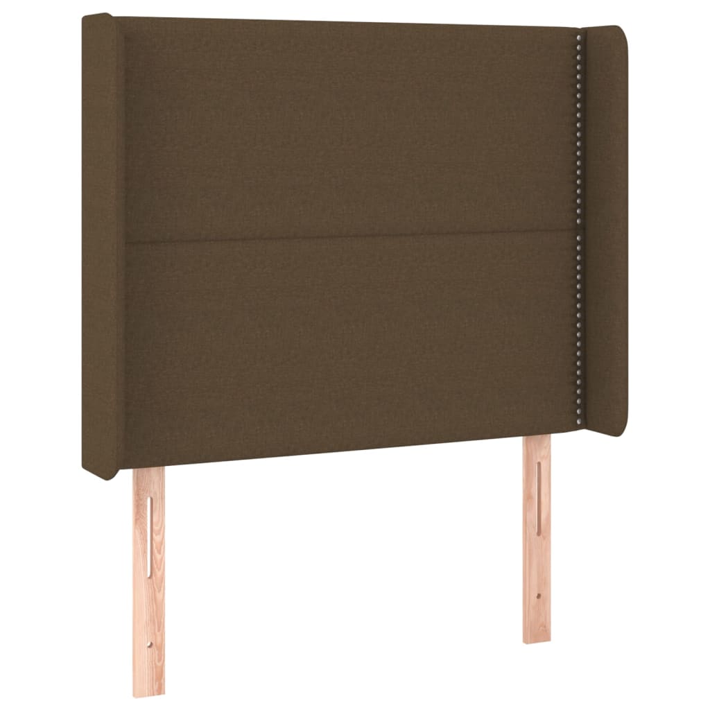 Tête de lit avec oreilles Marron foncé 83x16x118/128 cm Tissu Têtes et pieds de lit vidaXL   