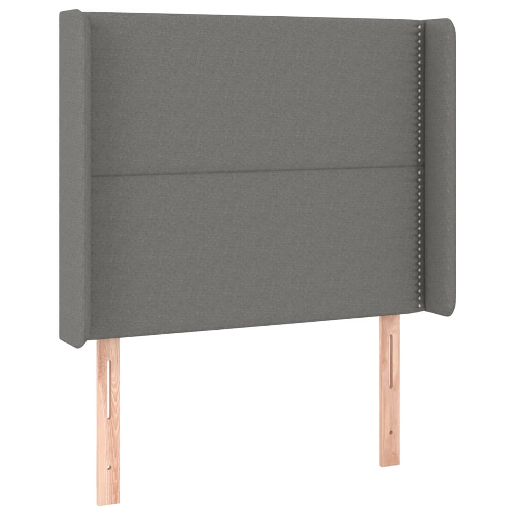 Tête de lit avec oreilles Gris foncé 93x16x118/128 cm Tissu Têtes et pieds de lit vidaXL   