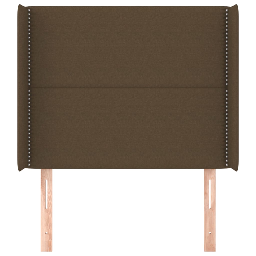 Tête de lit avec oreilles Marron foncé 93x16x118/128 cm Tissu Têtes et pieds de lit vidaXL   