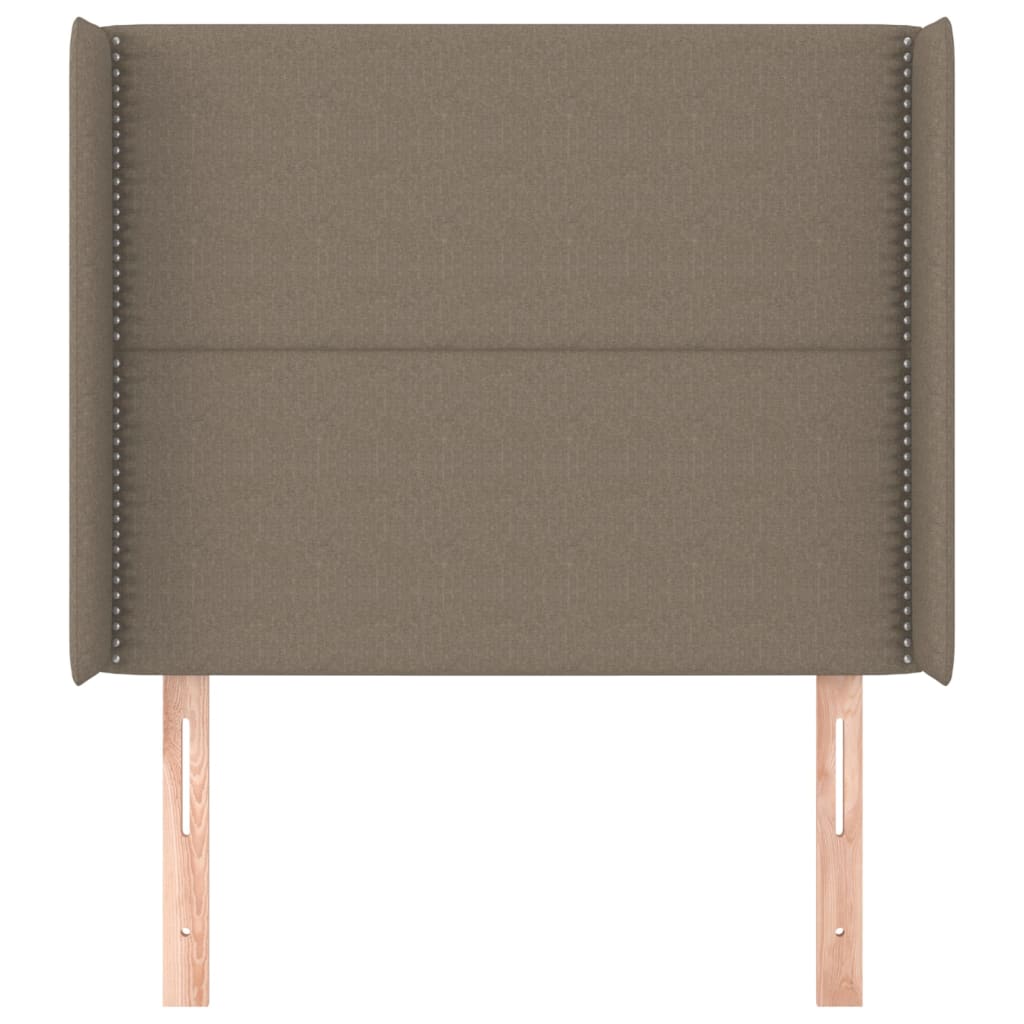 Tête de lit avec oreilles Taupe 103x16x118/128 cm Tissu Têtes et pieds de lit vidaXL   