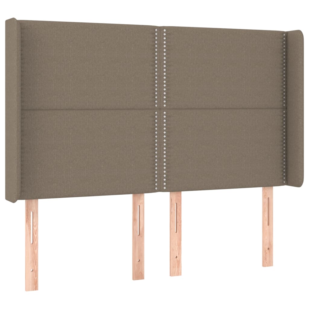 Tête de lit avec oreilles Taupe 147x16x118/128 cm Tissu Têtes et pieds de lit vidaXL   