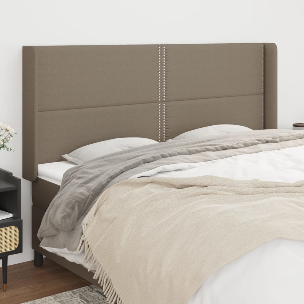 Tête de lit avec oreilles Taupe 183x16x118/128 cm Tissu Têtes et pieds de lit vidaXL   