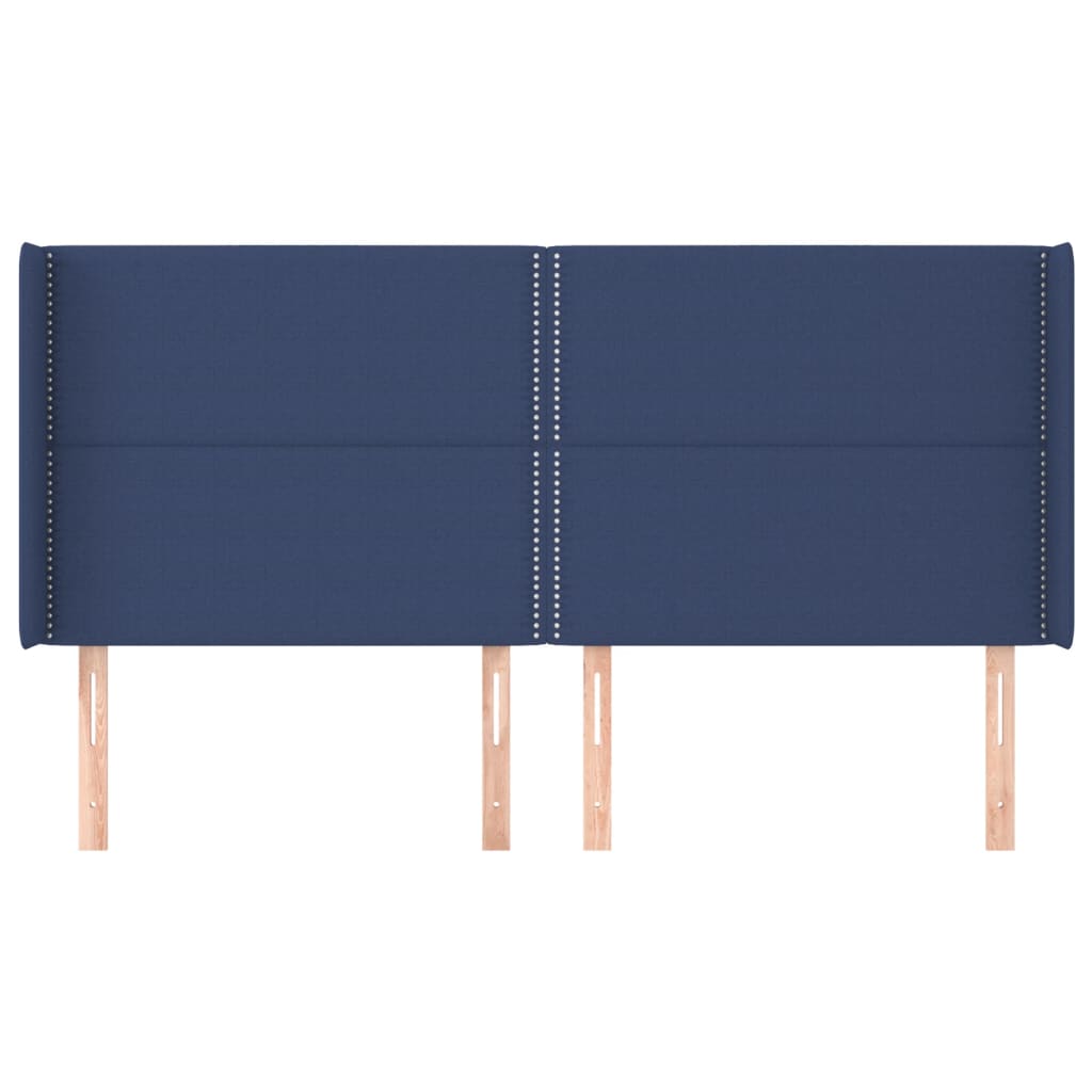 Tête de lit avec oreilles Bleu 183x16x118/128 cm Tissu Têtes et pieds de lit vidaXL   