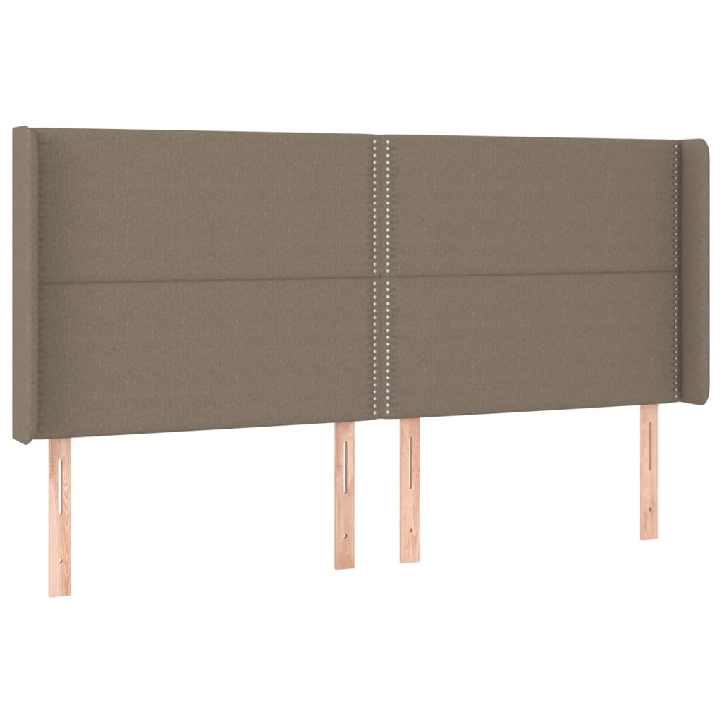 Tête de lit avec oreilles Taupe 203x16x118/128 cm Tissu Têtes et pieds de lit vidaXL   