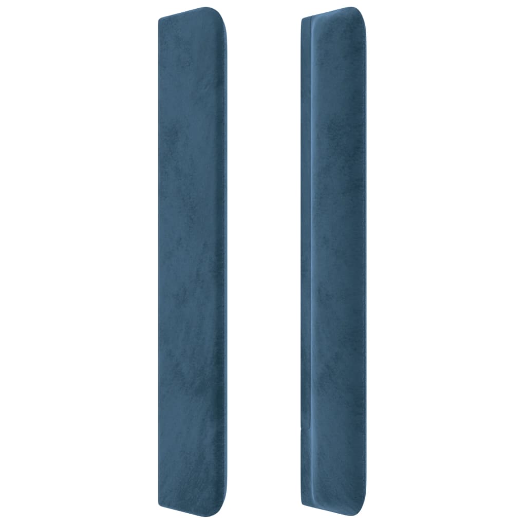 Tête de lit avec oreilles Bleu foncé 203x16x118/128 cm Velours Têtes et pieds de lit vidaXL   