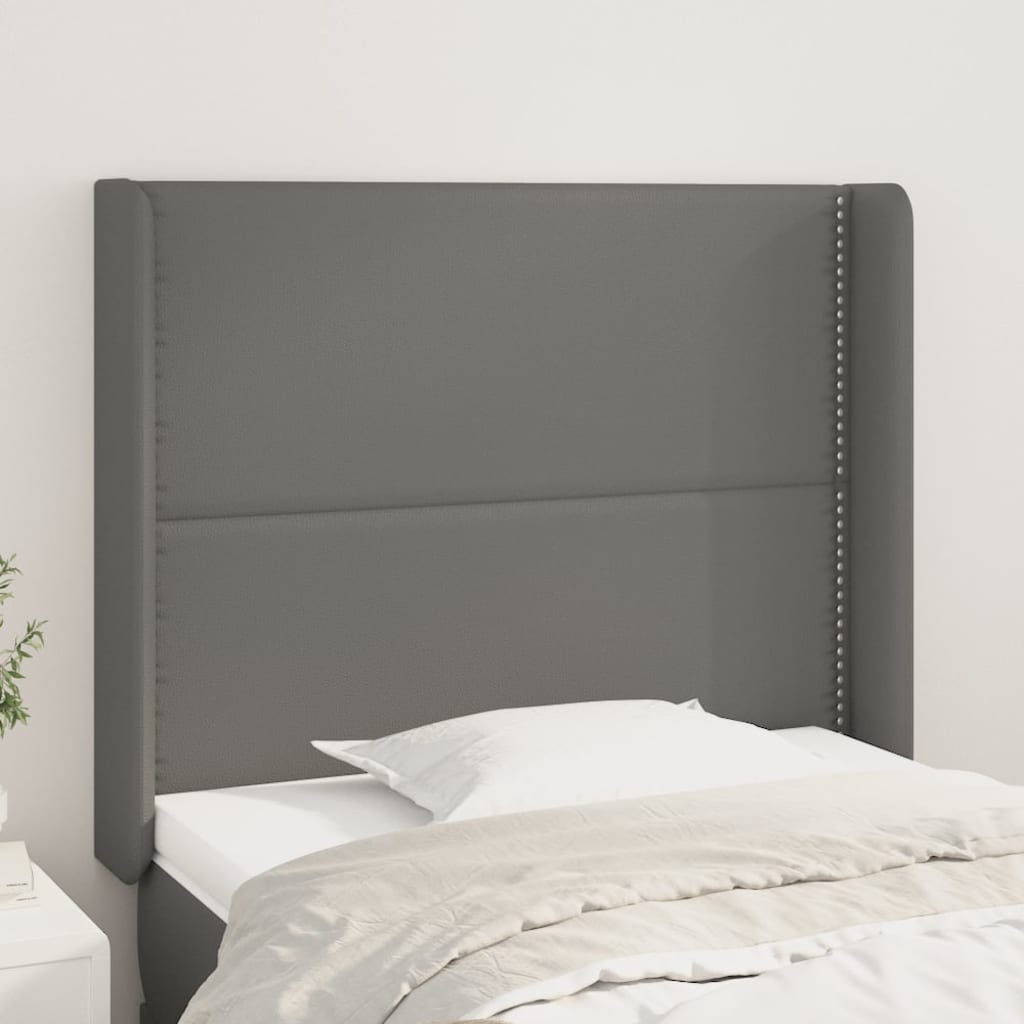 Tête de lit avec oreilles Gris 83x16x118/128 cm Similicuir Têtes et pieds de lit vidaXL   