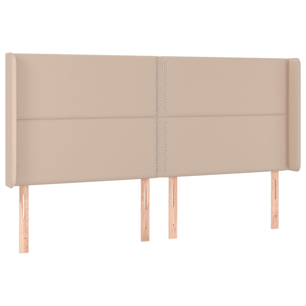 Tête de lit avec oreilles Cappuccino 163x16x118/128 cm Têtes et pieds de lit vidaXL   