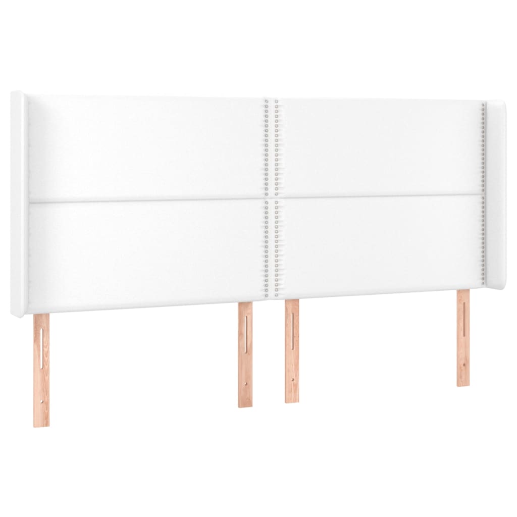 Tête de lit avec oreilles Blanc 183x16x118/128 cm Similicuir Têtes et pieds de lit vidaXL   