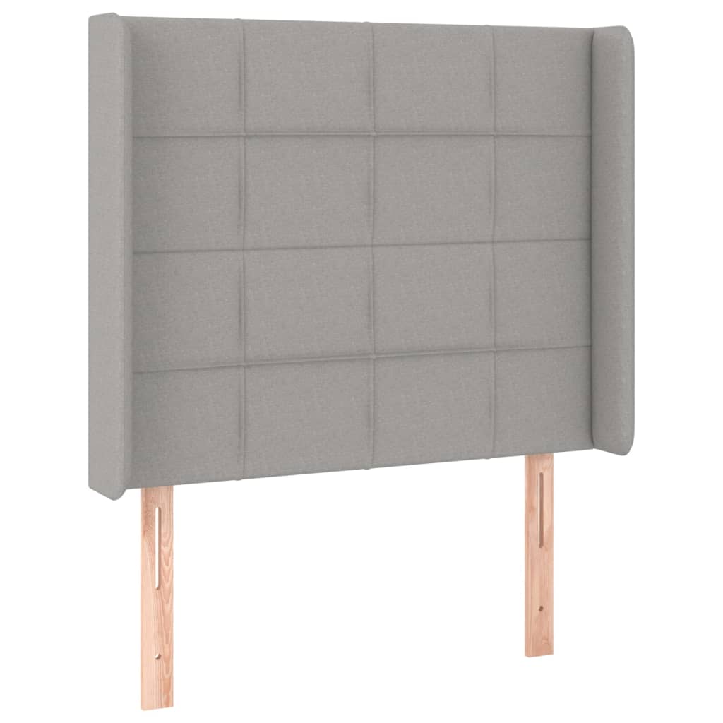 Tête de lit avec oreilles Gris clair 83x16x118/128 cm Tissu Têtes et pieds de lit vidaXL   