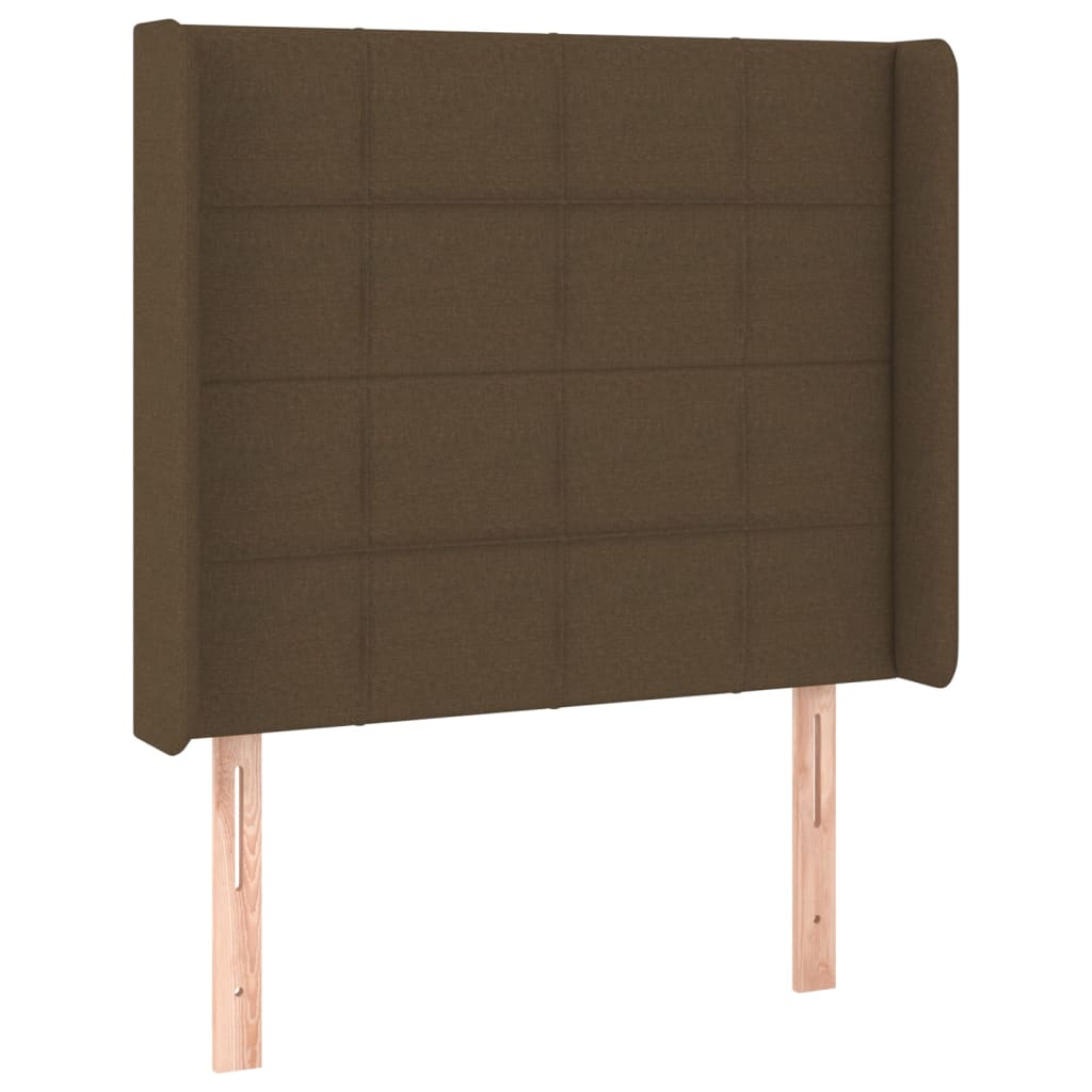 Tête de lit avec oreilles Marron foncé 83x16x118/128 cm Tissu Têtes et pieds de lit vidaXL