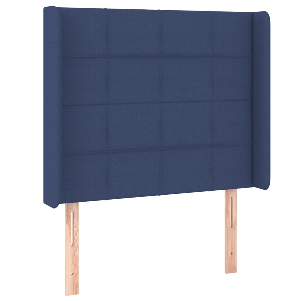 Tête de lit avec oreilles Bleu 93x16x118/128 cm Tissu Têtes et pieds de lit vidaXL   