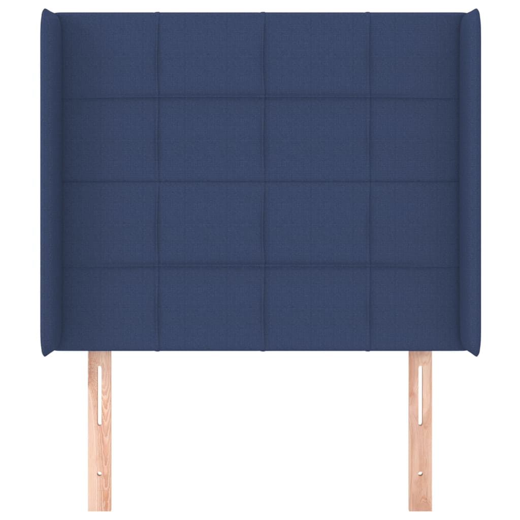 Tête de lit avec oreilles Bleu 93x16x118/128 cm Tissu Têtes et pieds de lit vidaXL   