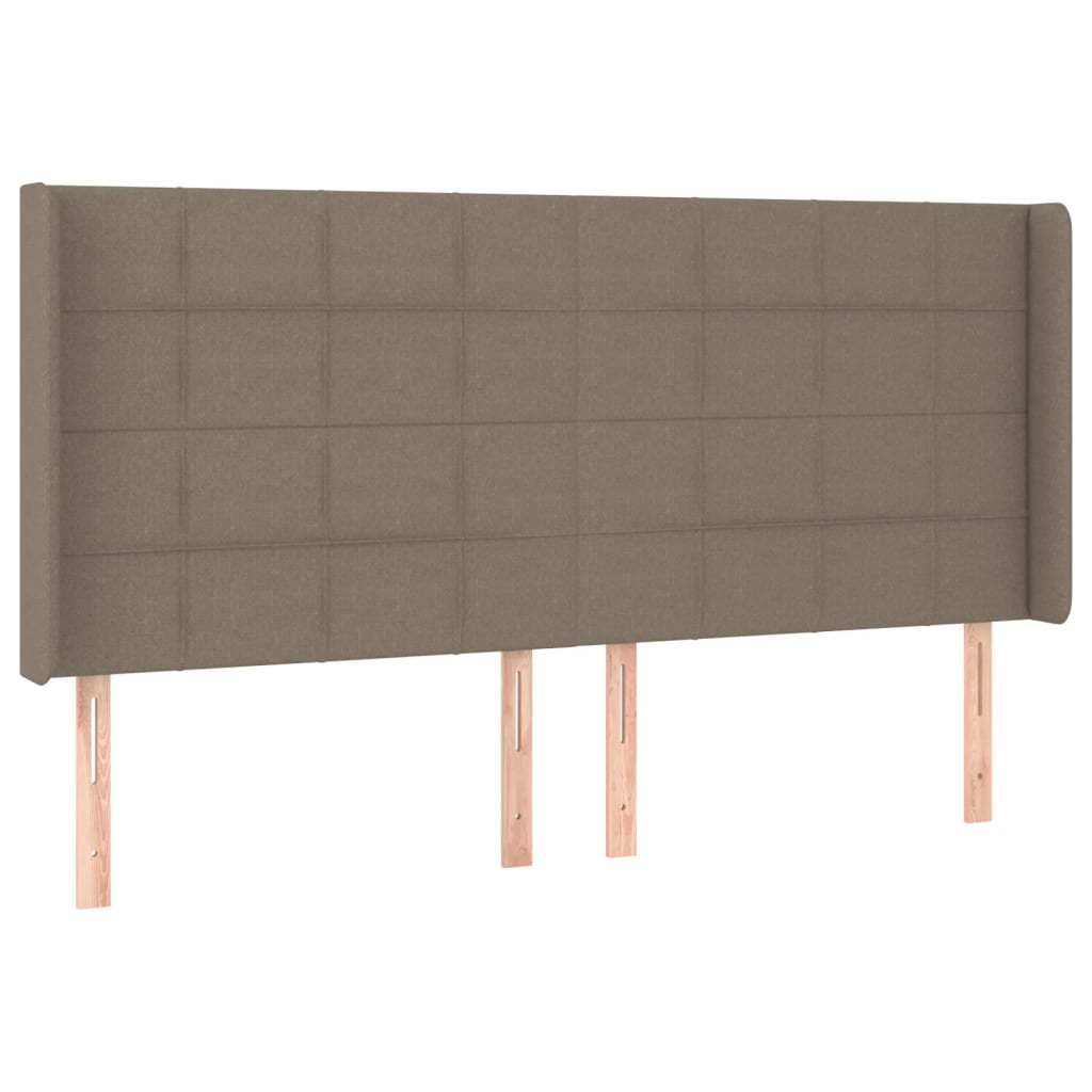 Tête de lit avec oreilles Taupe 163x16x118/128 cm Tissu Têtes et pieds de lit vidaXL