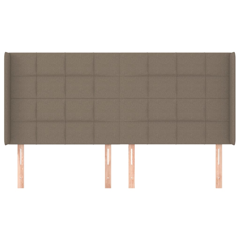 Tête de lit avec oreilles Taupe 163x16x118/128 cm Tissu Têtes et pieds de lit vidaXL