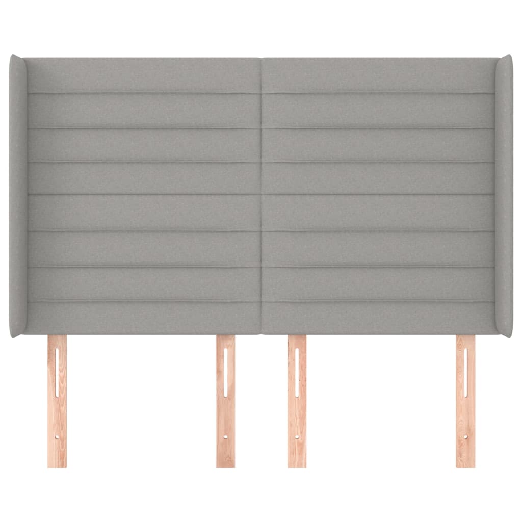 Tête de lit avec oreilles Gris clair 147x16x118/128 cm Tissu Têtes et pieds de lit vidaXL   